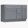 Neutral Grey Wood Shaker Vanity Base with Multi-Zone Storage for Bath Remodel