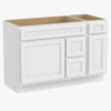 4 Classic Bright White Shaker Vanity Base Cabinet with Divided Storage for Bath Renovation