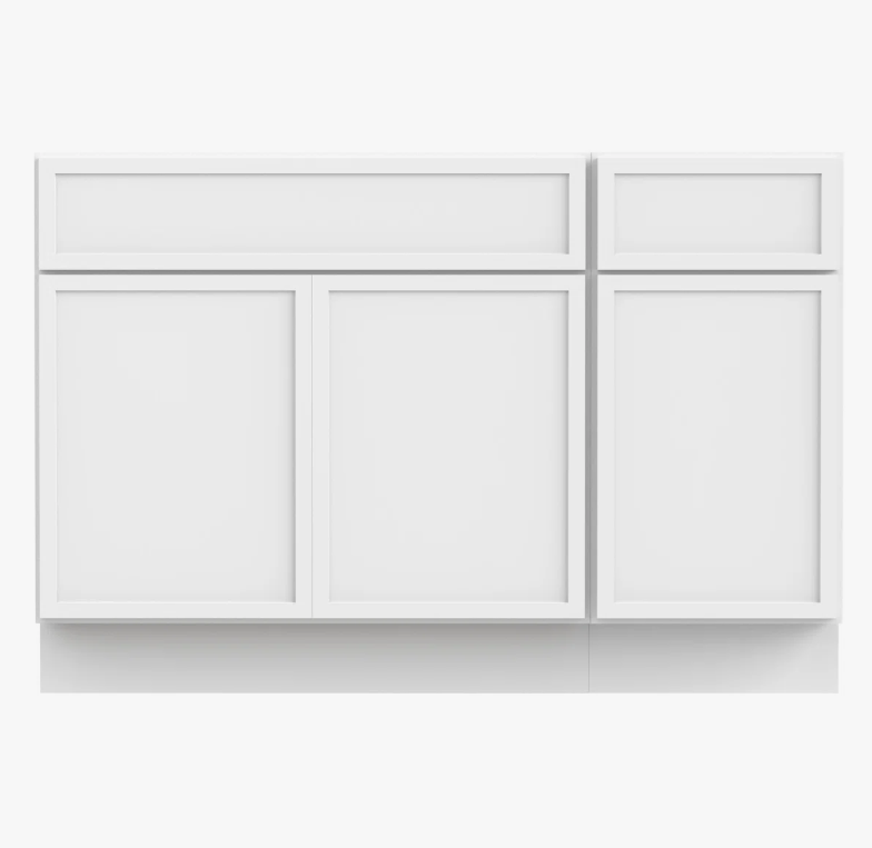 Freestanding Recessed Panel Vanity Base for Custom Sink Countertop
