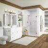 Classic White Raised Panel Vanity Base with Drawer & Cabinet Storage for Bathroom Remodel