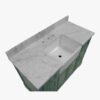 Sage Green Apron Sink Farmhouse Vanity with Marble Top