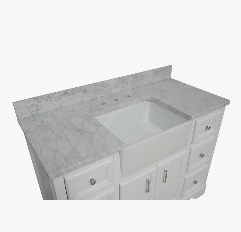 Classic White Farmhouse Vanity with Large Storage for All-Style Bathroom Remodel