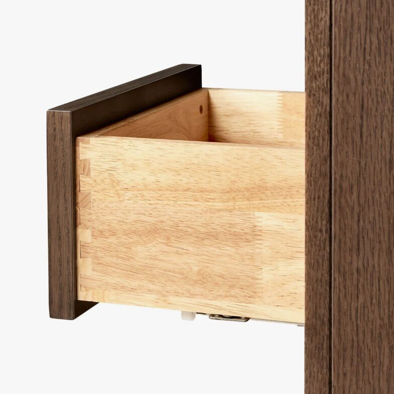 Rustic Walnut Vanity Base with Dovetail Drawers for Farmhouse & Industrial Bathroom Remodel