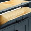 Modern Navy Solid Wood Vanity Base with Dovetail Drawers for Bathroom Remodel