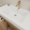 Farmhouse Oak Vanity Cabinet with Soft-Close Storage for Scandinavian & Rustic Bathroom Renovation