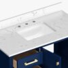 4 Upscale Navy Bathroom Vanity Cabinet with Gold Hardware & Ample Soft-Close Storage for Contemporary Bath Remodel