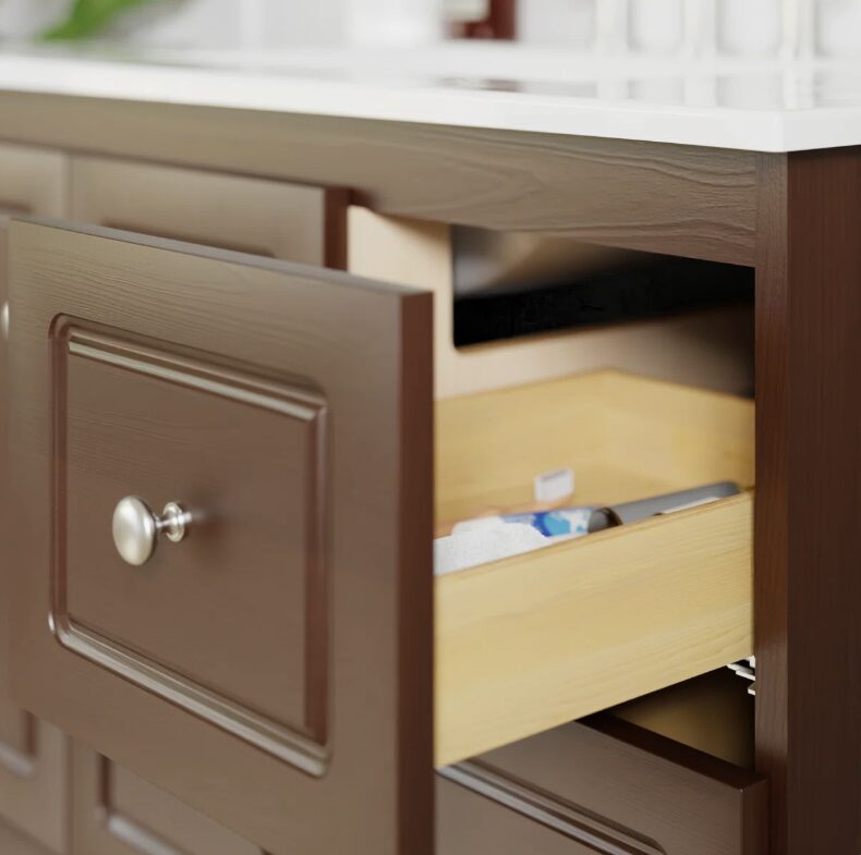 Classic Espresso Shaker Vanity Base Cabinet with Soft Close Storage for Farmhouse Bath Remodel