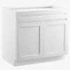 4 Freestanding White Recessed Panel Vanity Base Cabinet with Adjustable Storage Shelves