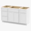4 Bright White Double Sink Vanity Base Cabinet with Full Soft-Close Storage for Master Bath Renovation