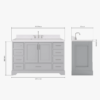 4 Spacious Light Gray Bathroom Vanity with Brushed Nickel Hardware & Massive Soft-Close Storage