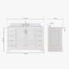 Bright White Bathroom Vanity Cabinet with Large Soft-Close Storage & Nickel Pulls for Master Bath
