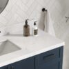 Modern Navy Bathroom Vanity Cabinet with Black Pulls & Spacious Soft-Close Storage