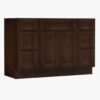 4 Espresso Shaker Vanity Base Cabinet with Large Soft-Close Storage Drawers