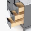 4 Sleek Gray Freestanding Bathroom Vanity with Large Soft-Close Storage & Marble Countertop