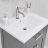 4 Compact Gray Shaker Bathroom Vanity with Single Drawer & Double Storage Doors