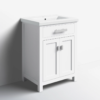 4 Timeless White Shaker Bathroom Vanity with Soft-Close Drawer & Double Storage Doors