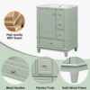 4 Large Organized Storage Sage Green Bathroom Vanity with Soft-Close Drawers & Door Rack