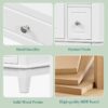 4 Organized Storage White Bathroom Vanity with Soft-Close Drawers & Door Storage Rack