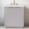 Minimalist Fluted Bathroom Vanity with Dual Soft-Close Doors & Adjustable Storage Shelf