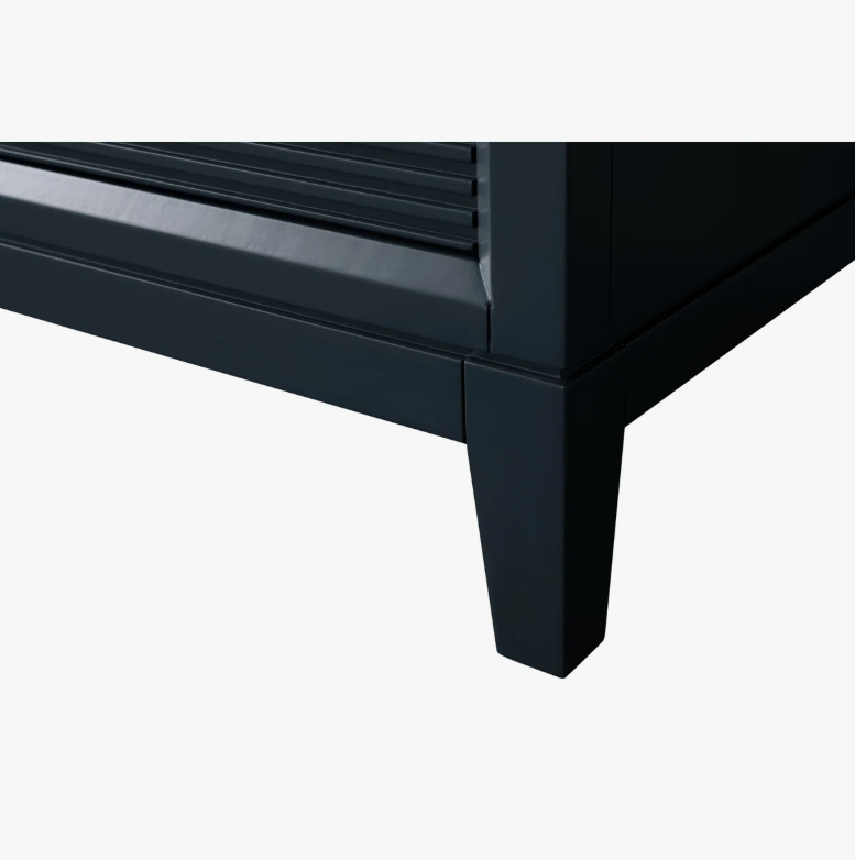 4 Large Storage Fluted Navy Bathroom Vanity with Full Soft-Close Solid Wood Drawers