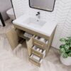 4 Dual Storage Oak Bathroom Vanity with Full Soft-Close Drawers & Cabinet Doors