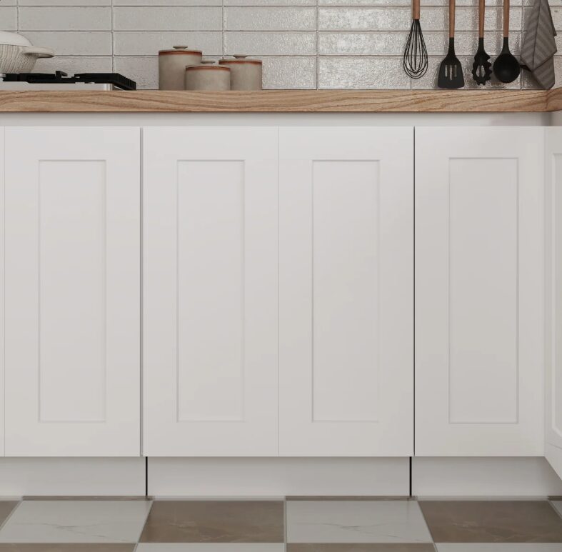 4 Classic Shaker Light White Vanity Cabinet Base for Bathroom Remodel & DIY Renovation