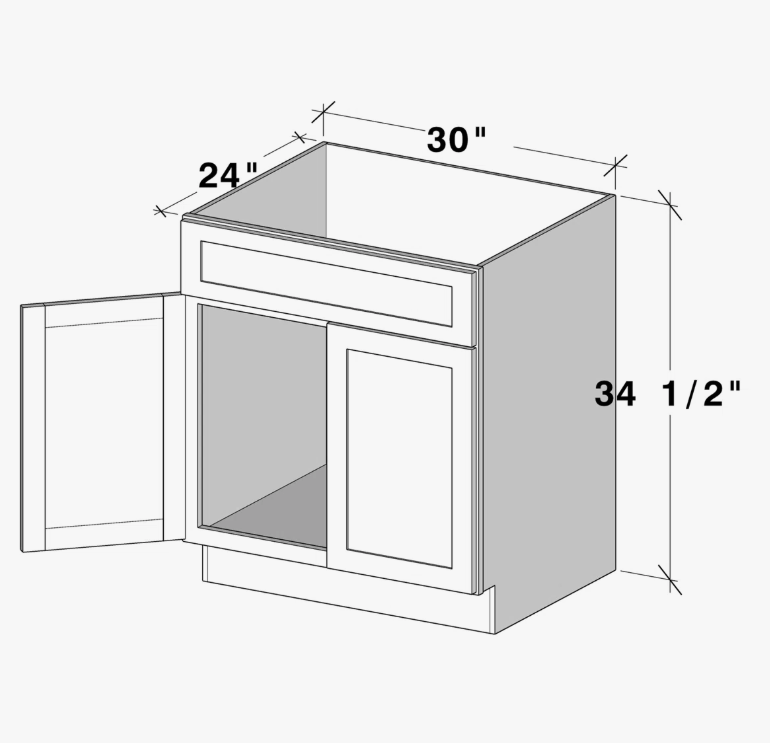 4 Freestanding Deep Blue Recessed Panel Vanity Cabinet Base for Custom Countertop