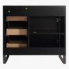 Industrial Style Black Bathroom Vanity with Split Storage Zones & Full Soft-Close Hardware