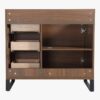 4 Mid-Century Walnut Bathroom Vanity with Full Soft-Close Hardware & Adjustable Inner Shelf