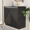 Contemporary Ribbed Black Bathroom Vanity with Full Soft-Close Mechanism & Adjustable Shelf
