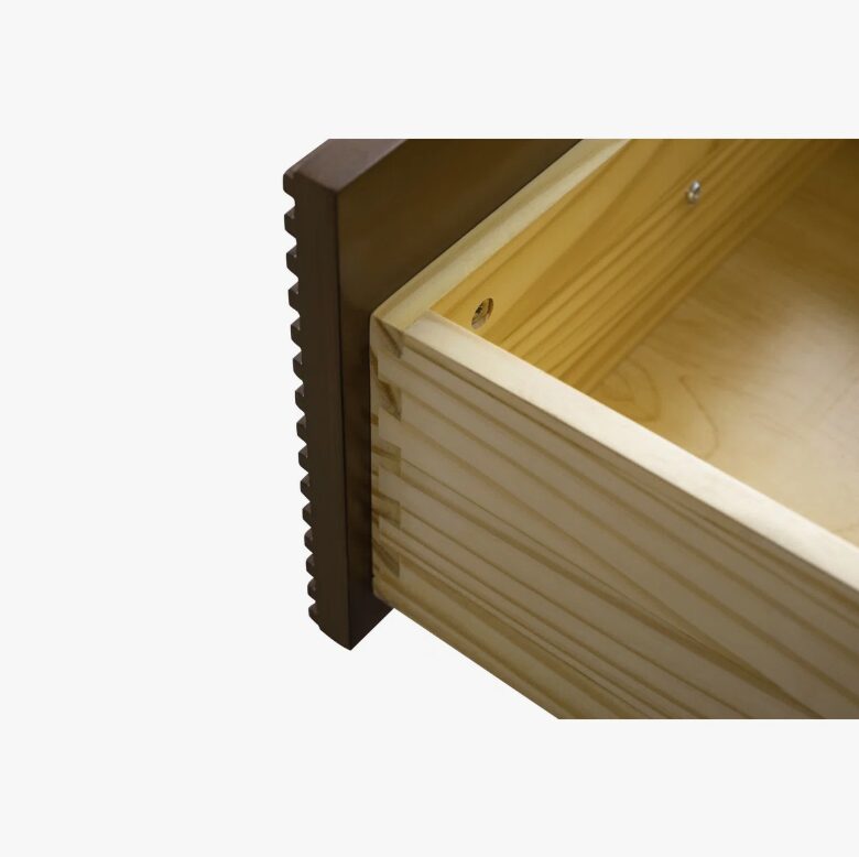 4 Contemporary Reeded Wood Bathroom Vanity with Split Storage & Full Anti-Slam Soft-Close Hardware