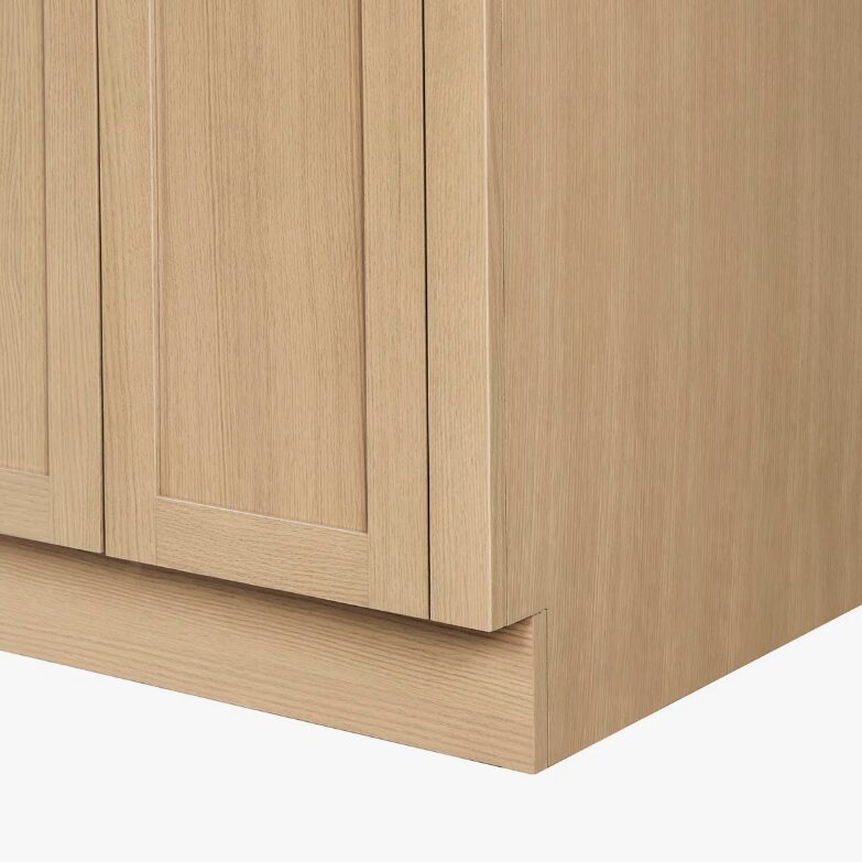 Contemporary Light Oak Wood Bathroom Vanity with Full Soft-Close Hardware & Solid Pine Drawer Boxes