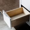 Contemporary Gloss White Bathroom Vanity with Full Soft-Close Slides & Natural Marble Countertop