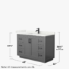 Transitional Dark Gray Single Sink Bathroom Vanity with Full Soft-Close Hardware & Solid Pine Drawer Boxes