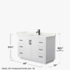 4 Transitional White Single Sink Bathroom Vanity with Full Soft-Close Hardware & Solid Pine Drawer Boxes