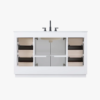 Transitional White Single Sink Vanity with Full Soft-Close Hardware & Solid Wood Drawer Boxes