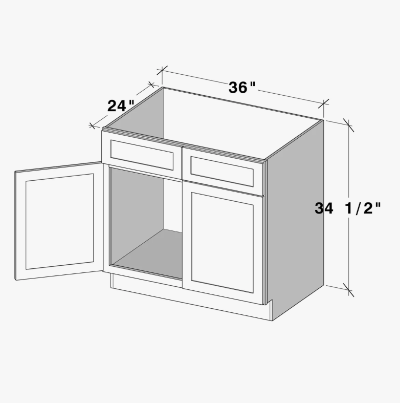 Freestanding Matte Navy Recessed Panel Vanity Cabinet Base for Custom Sink Top