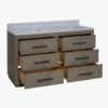 Transitional Double Sink Freestanding Vanity with Full Soft-Close Drawers & Marble Countertop