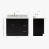 Contemporary Freestanding Single Vanity Cabinet Soft Close Drawers & Storage Cabinet