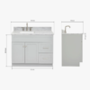 Transitional Shaker Bathroom Vanity with Soft Close Drawers & Spacious Cabinet Storage
