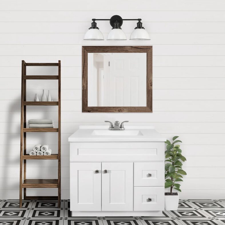 4 Classic White Shaker Bathroom Vanity Soft Close Drawers Large Split Storage Layout