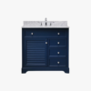 Coastal Navy Louver Bathroom Vanity Soft Close Drawers Multi-Zone Storage Layout
