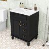 4 Classic Dark Green Bathroom Vanity Soft Close Drawers Multi Compartment Storage Cabinet