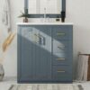 4 Minimalist Grey Bathroom Vanity Soft Close Drawers Split Side Storage Layout