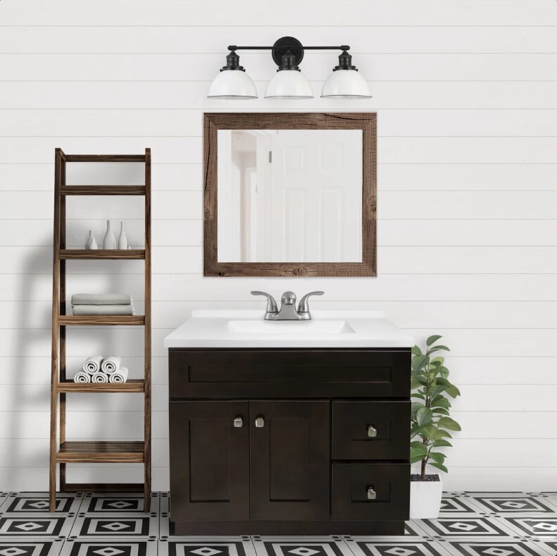 Classic Shaker Espresso Bathroom Vanity Soft Close Drawers Spacious Organized Storage