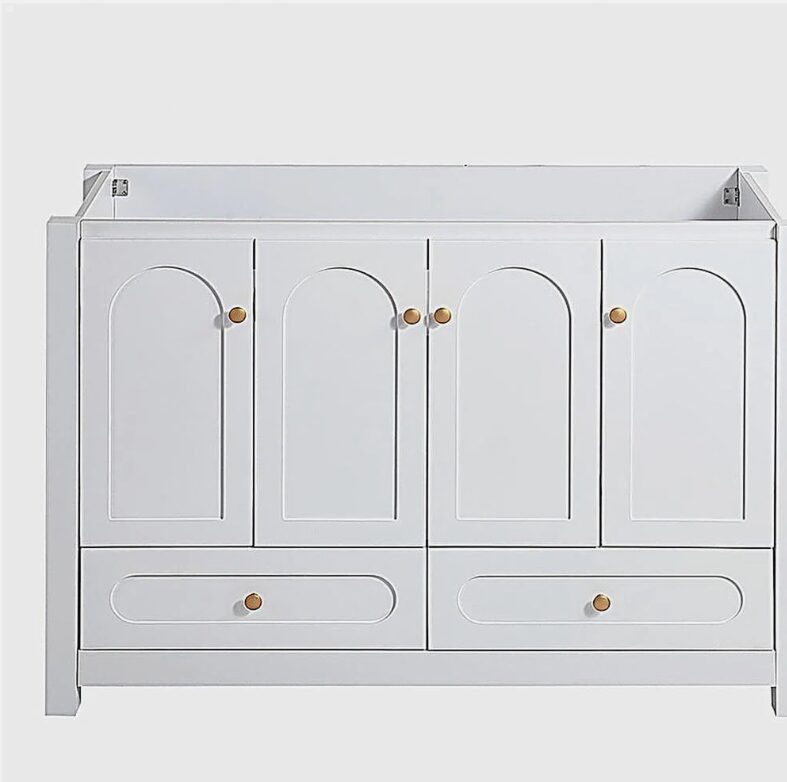Classic Farmhouse White Bathroom Vanity with Ample Storage for Master Bath Remodel