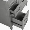 4 Cottage Style Grey Beadboard Bathroom Vanity Soft Close Drawers Split Organized Storage Layout