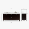 4 Modern Espresso Double Sink Vanity Soft Close Drawers Multi-Zone Classified Storage Layout
