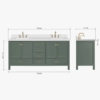 Modern Sage Green Double Vanity Soft Close Drawers Multi-Zone Classified Storage Layout