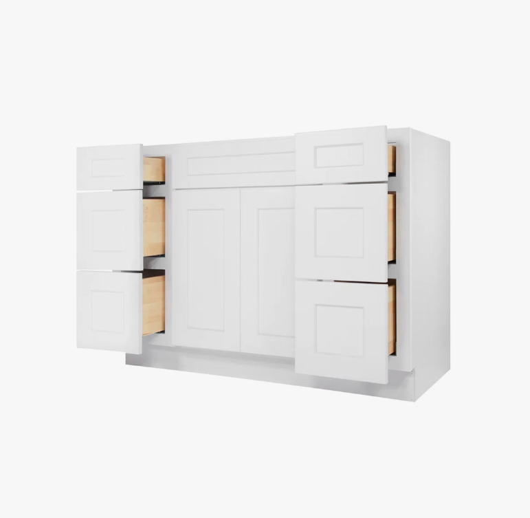 Freestanding Recessed Panel Vanity Cabinet Base for Custom Sink Countertop